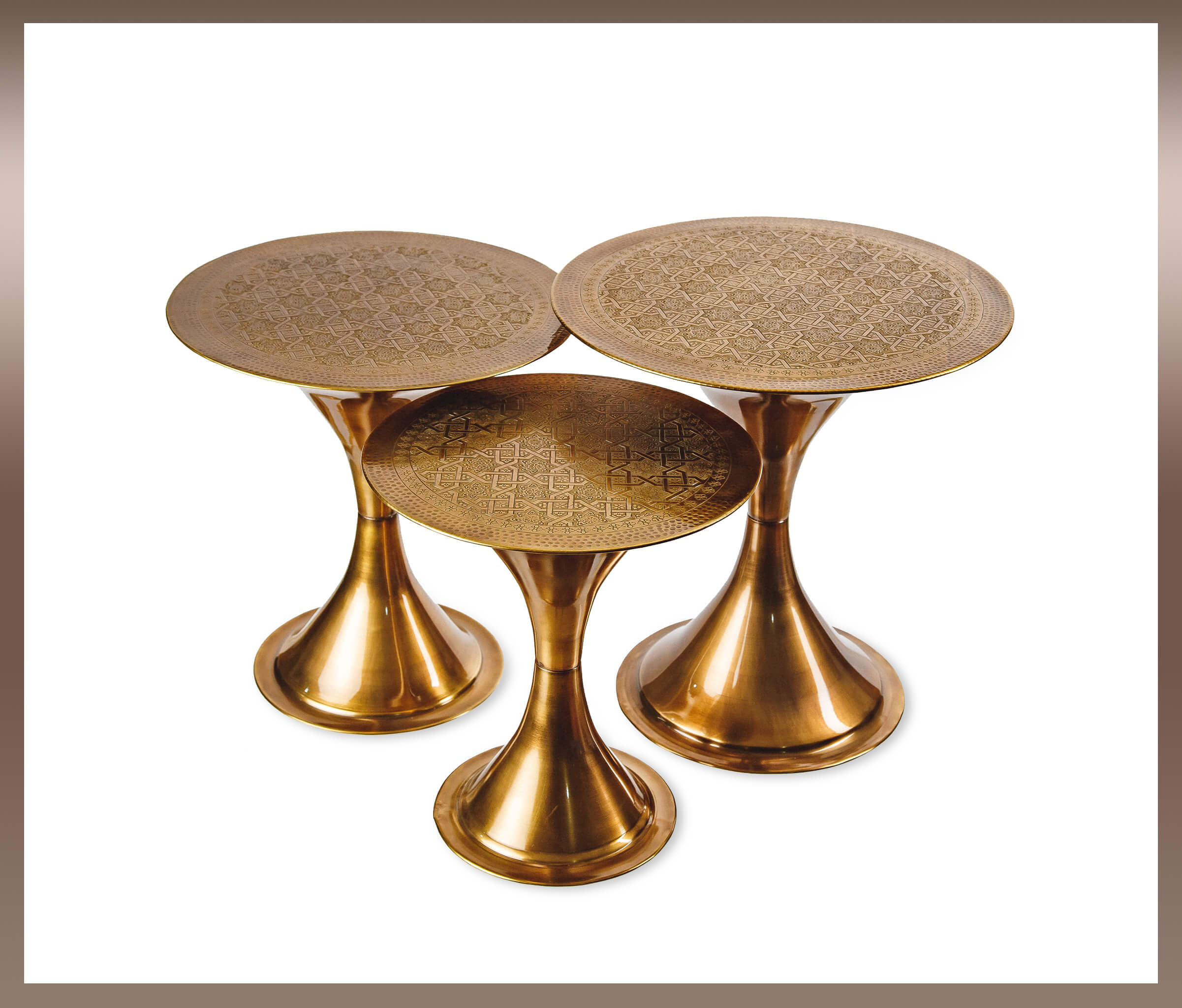 Asly Creation copper nesting tables, detail